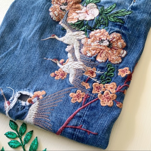 HALLHUBER stylish Asian embroidery jeans 31” waist - Picture 6 of 12